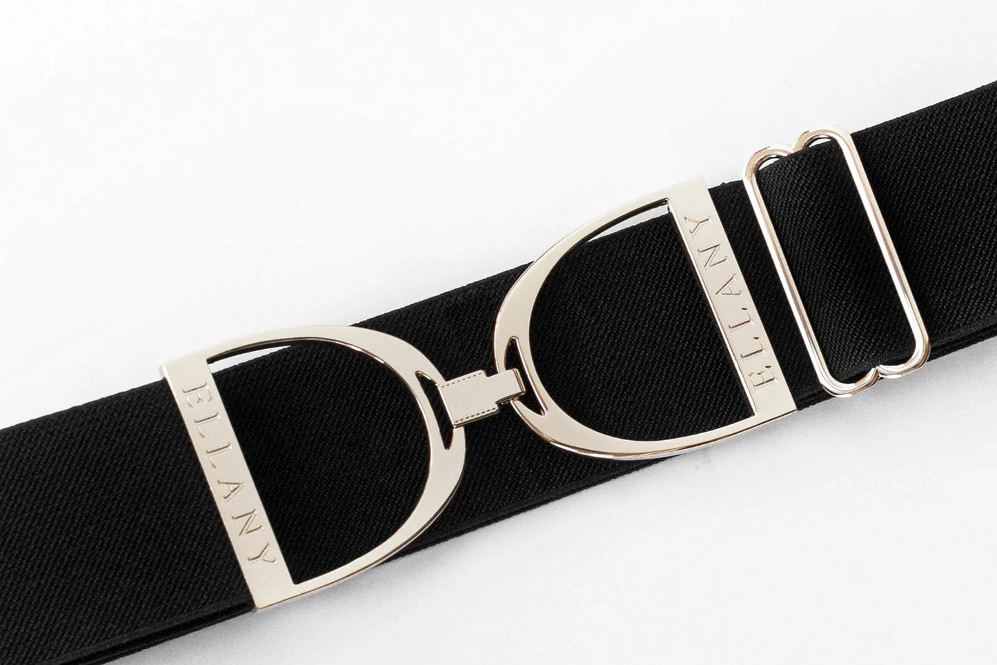 Huston x Ellany® BLACK - 2" Silver Stirrup Elastic Belt