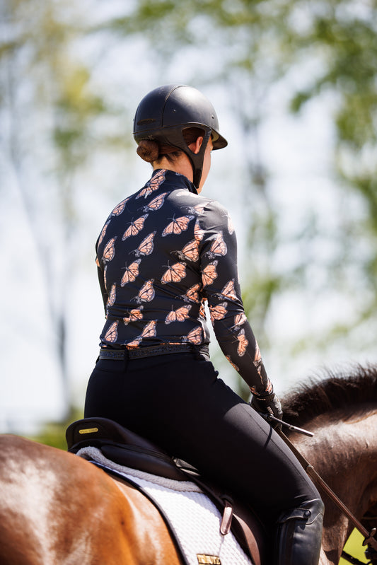 D. D. "Prints with Purpose" Long Sleeved Training Shirt - MONARCH BUTTERFLY CONSERVATION