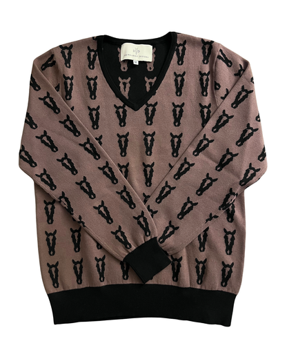 The Deinhardt Varsity Sweater - Saddle/Black